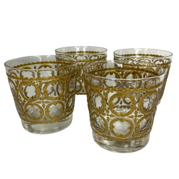 Vintage Libbey Short Glass Cups 8oz Set of 4 (One Cracked) - Picture 4 of 11